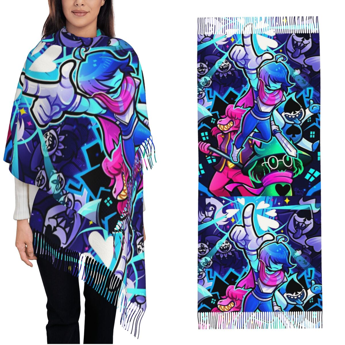 Pashmina Wrap Large - Szal Deltarunes Damski Zimowy Duży Długi