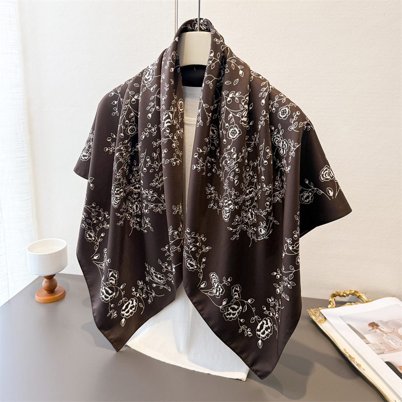 Ascot Neck Scarf - Luksusowa, vintage'owa kwadratowa chusta damska 90x90cm,