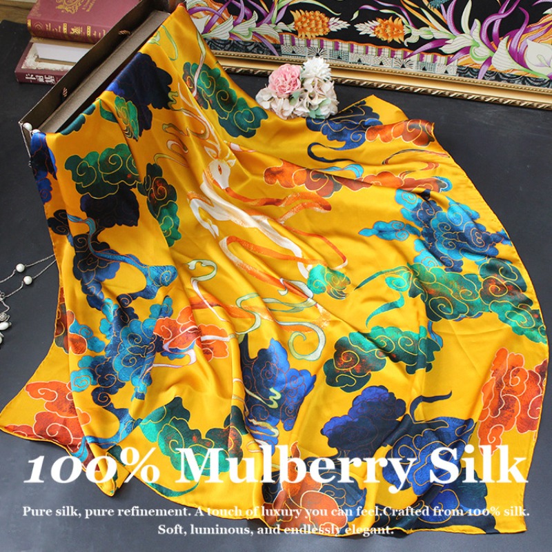 Pashmina Wrap Large - Nowa Luksusowa Chusta Jedwabna 110x110cm z