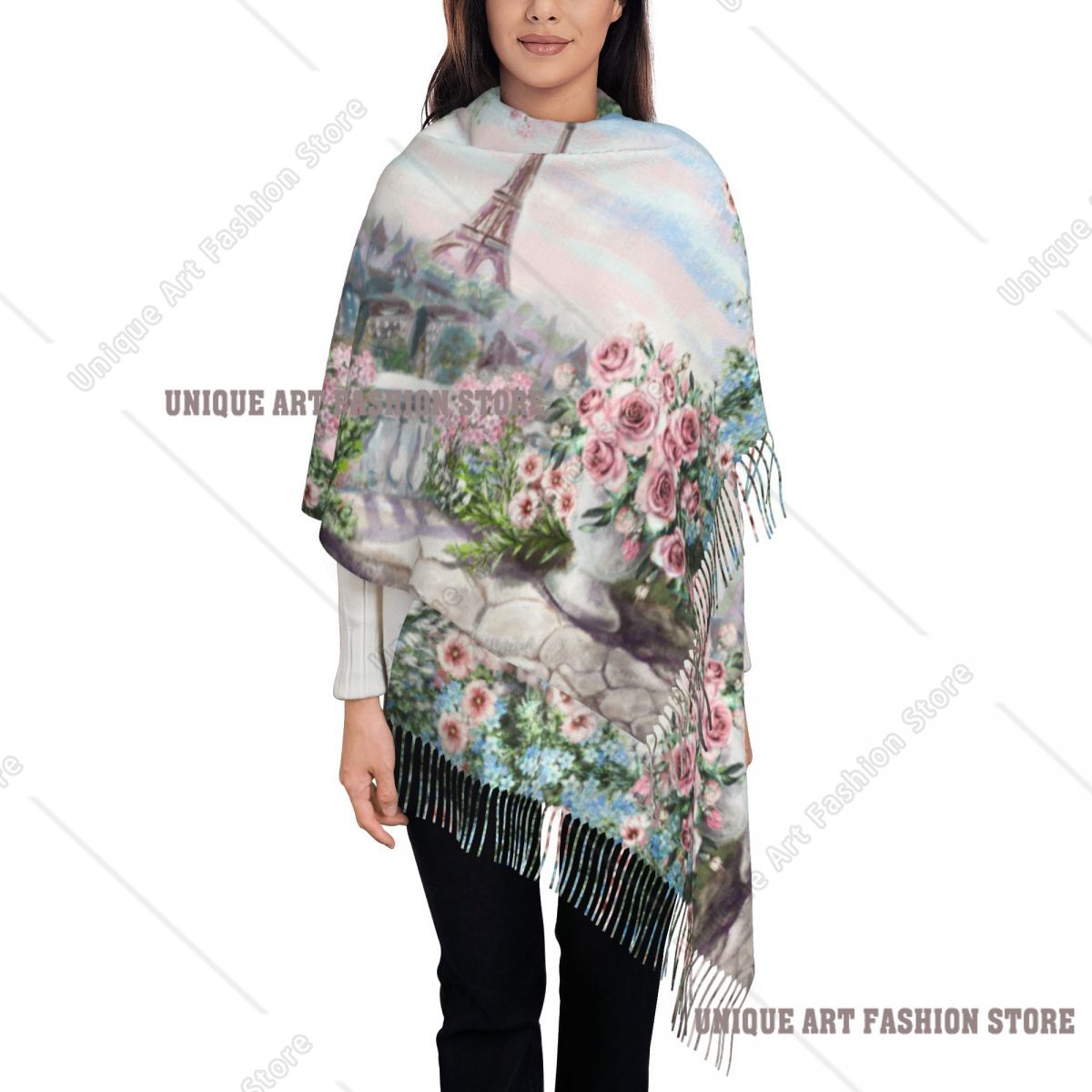 Pashmina Wrap Large - Obraz olejny Francja Paryż Wieża Eiffla