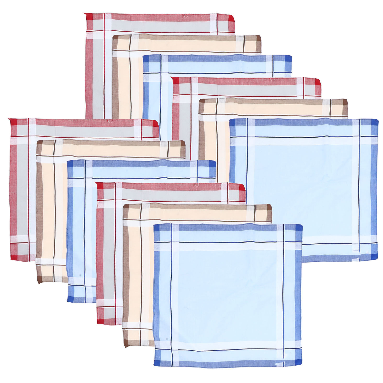 Handkerchief Cotton Men - 12 szt. męskich chusteczek bawełnianych, miękkich,