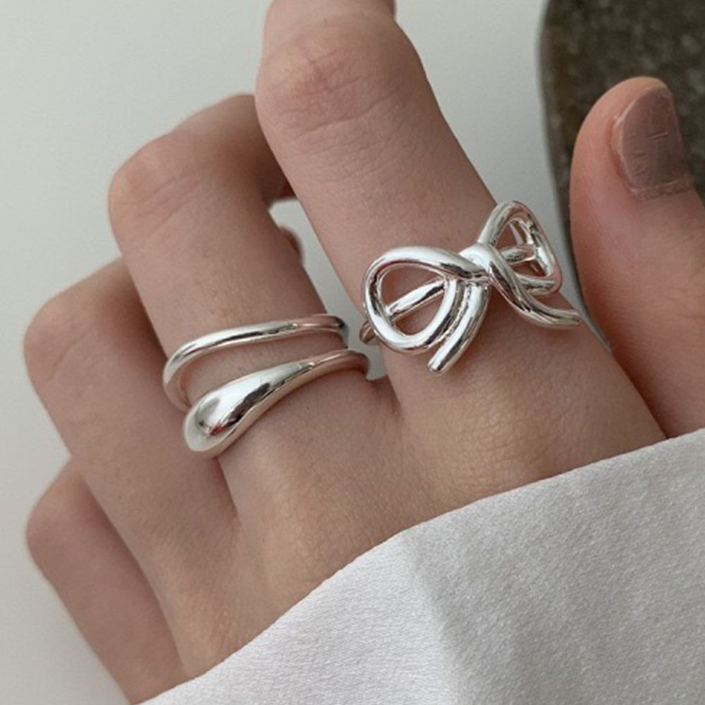 Tie Clip Silver - 925 Sterling Silver Prosty pierścionek dla