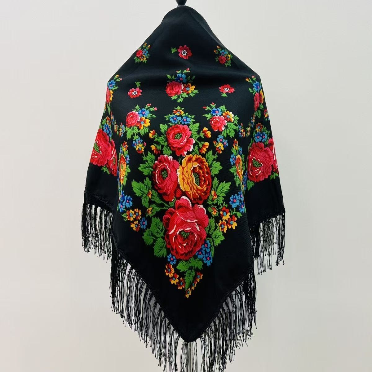 Bandana Cotton - Luksusowa kwadratowa apaszka damska w kwiaty,