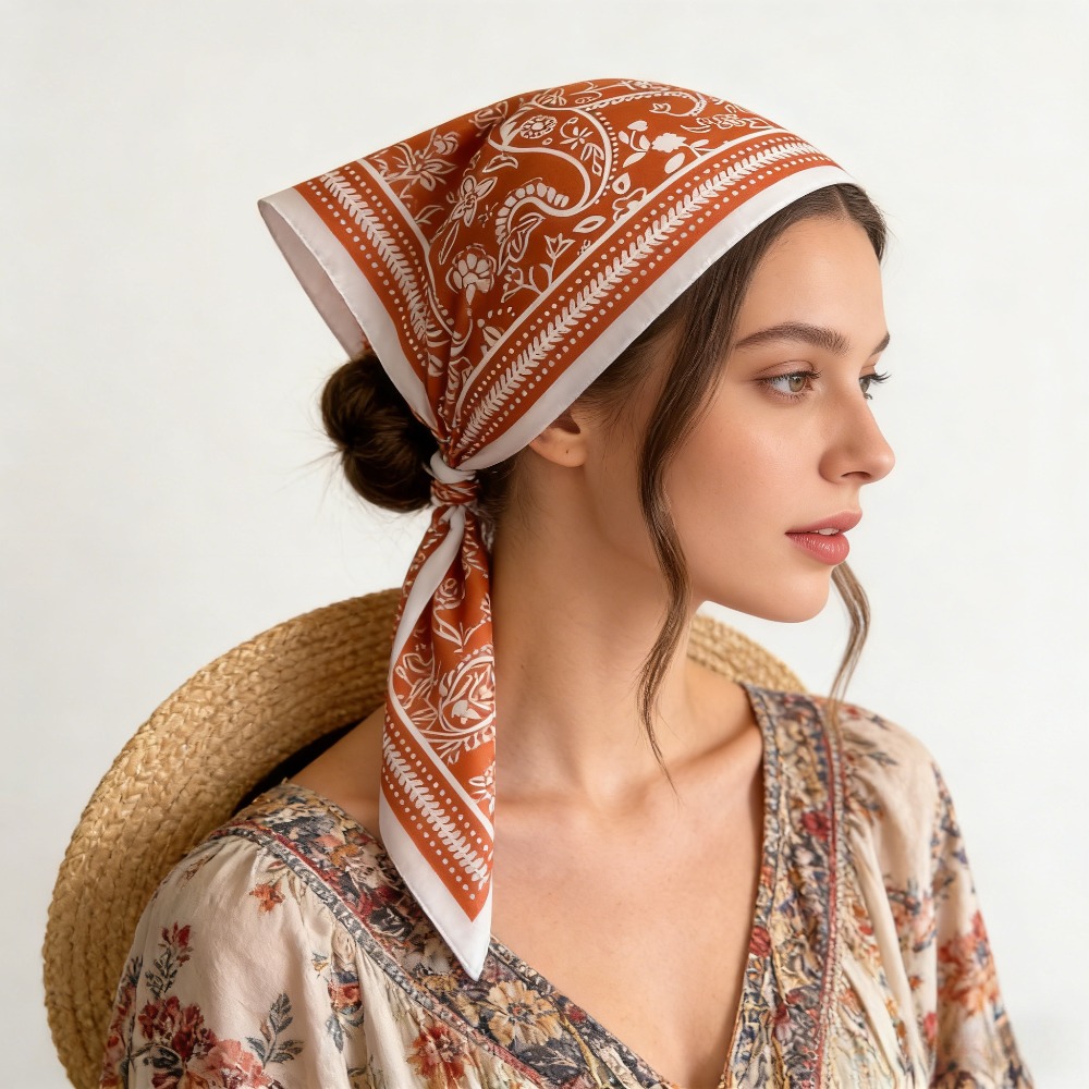 Silk Neck Scarf - 1 szt. apaszka jedwabna w wzór