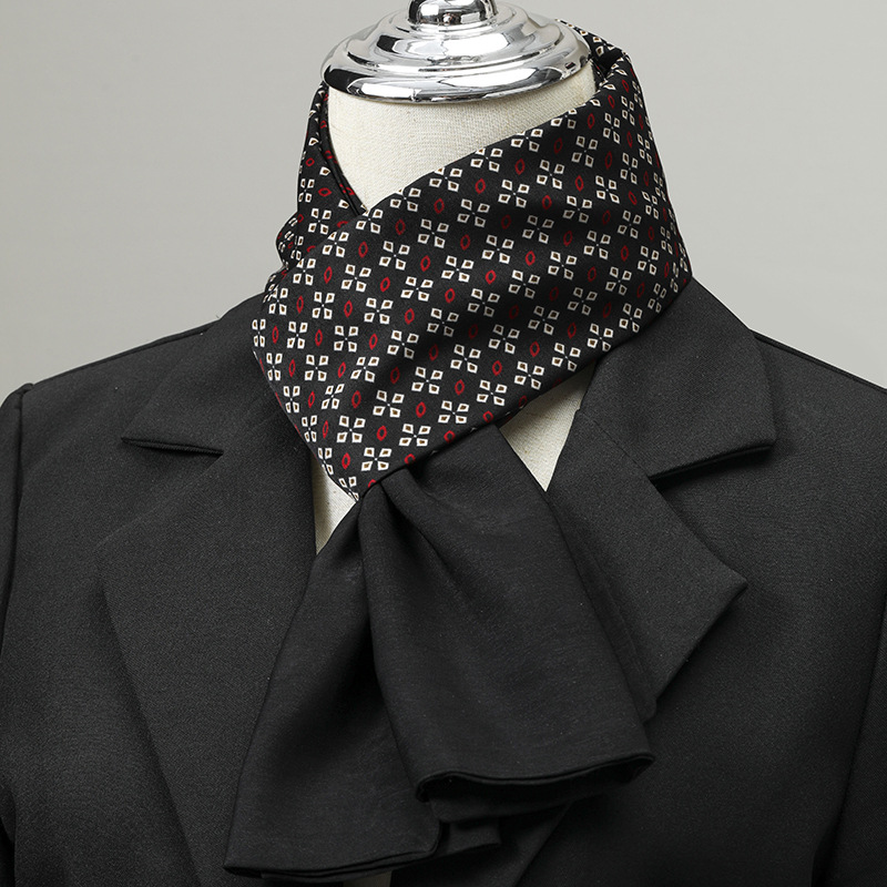 Silk Neck Scarf - Męski szalik imitujący jedwab, mały kwadratowy