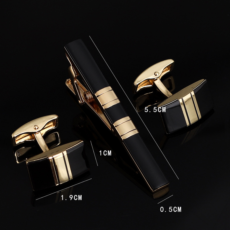 Tie Bar Set Gift - Męskie krawaty Spinki do mankietów Zestaw