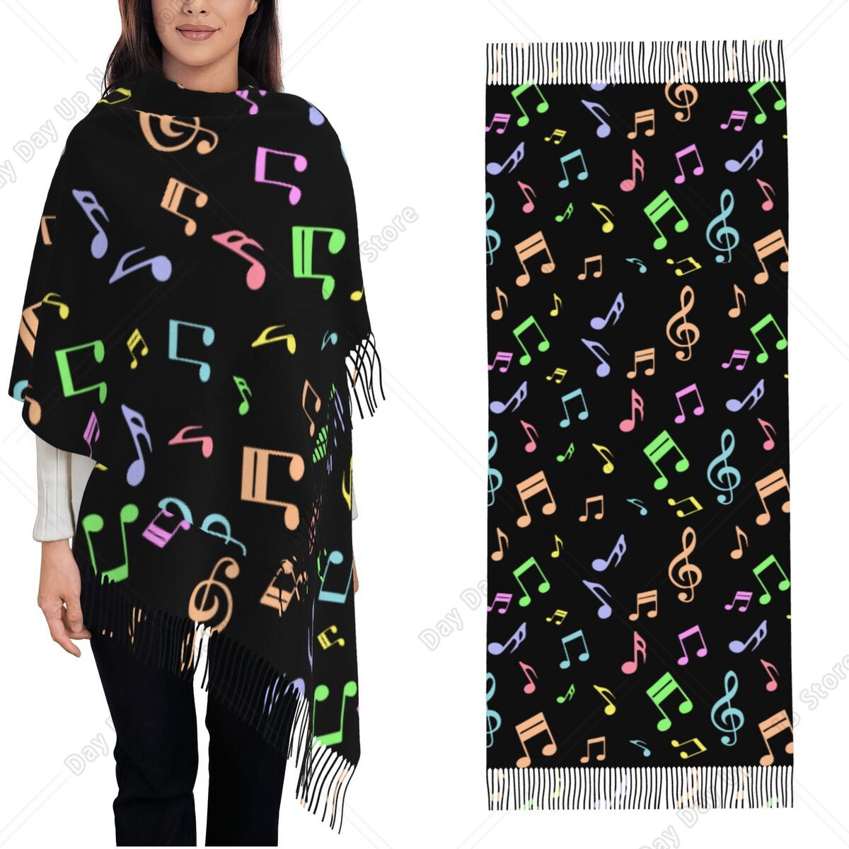 Uroczy i kolorowy szal z motyw – Pashmina Wrap Large recenzja i cena