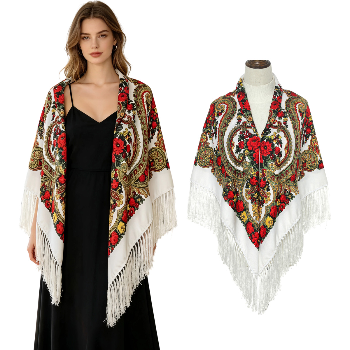 Nowa rosyjska kwadratowa chust – Woven Scarf Blanket recenzja i cena