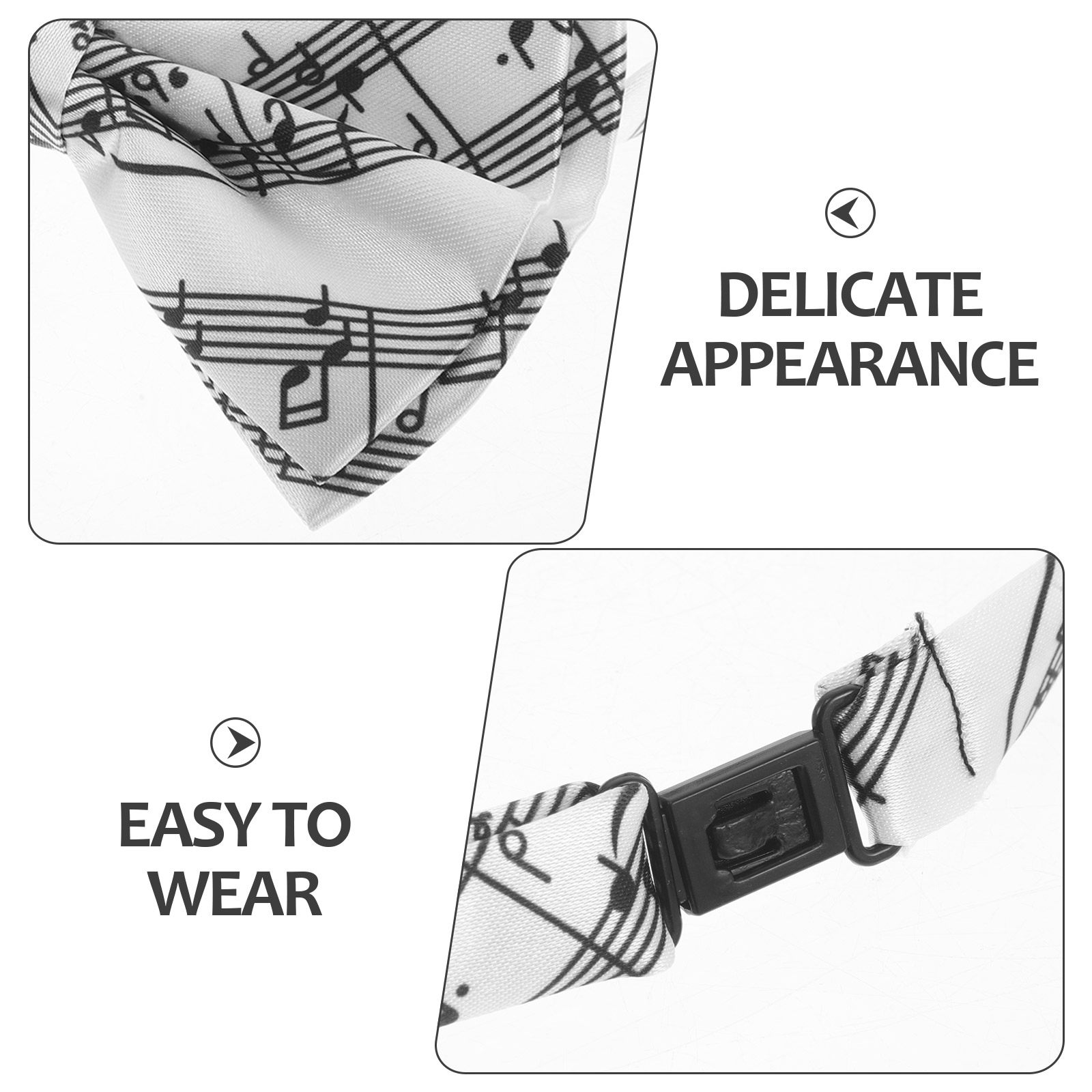 Zestaw 3 muszki z motywem nut  – Bow Tie Pre Tied recenzja i cena