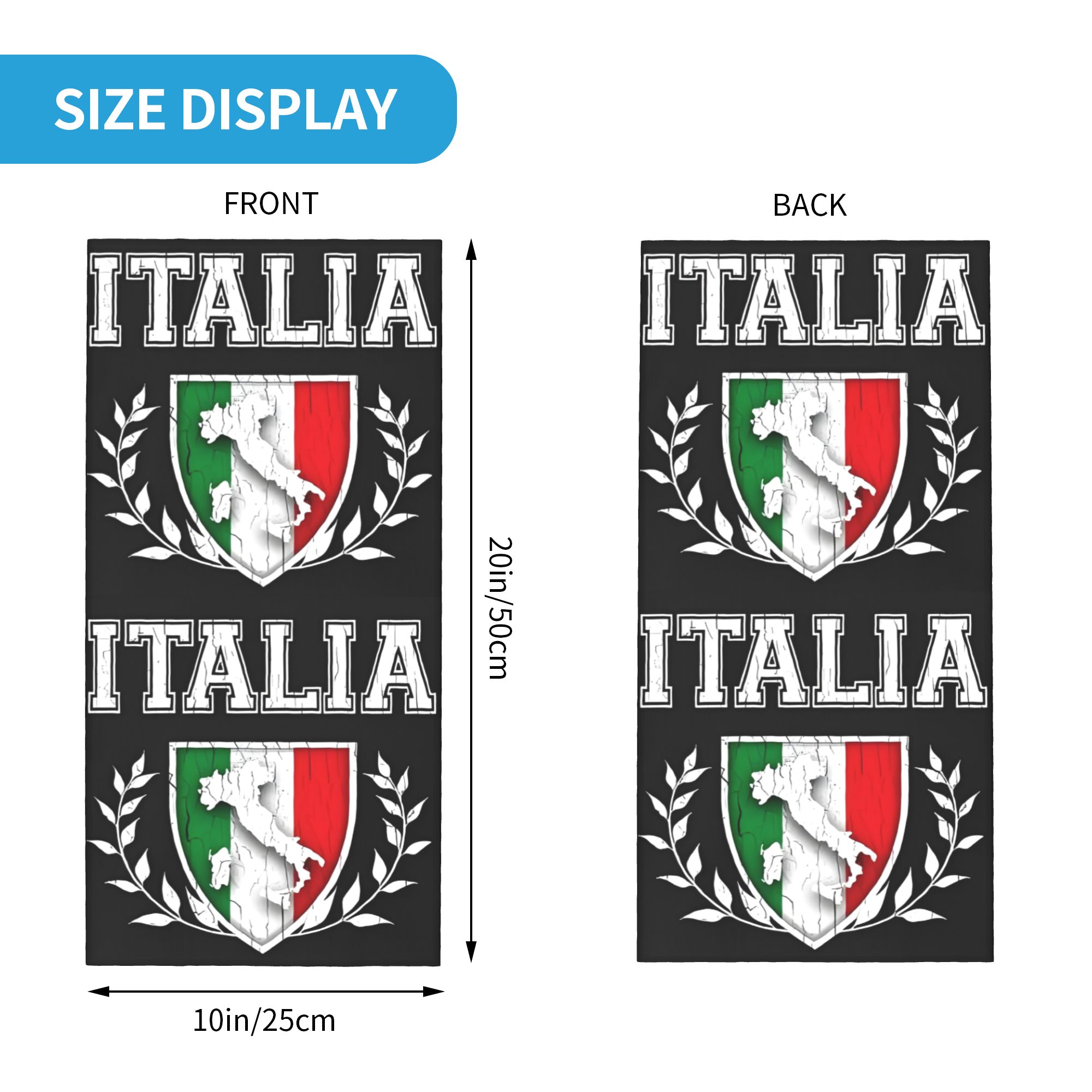 Chusta bandana z flagą Włoch,  – Neck Warmer Tube recenzja i cena