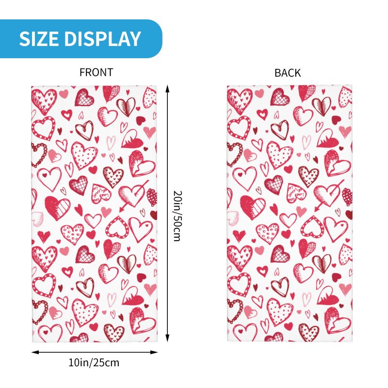 Różowo-czerwona bandana z serd – Neck Warmer Tube recenzja i cena