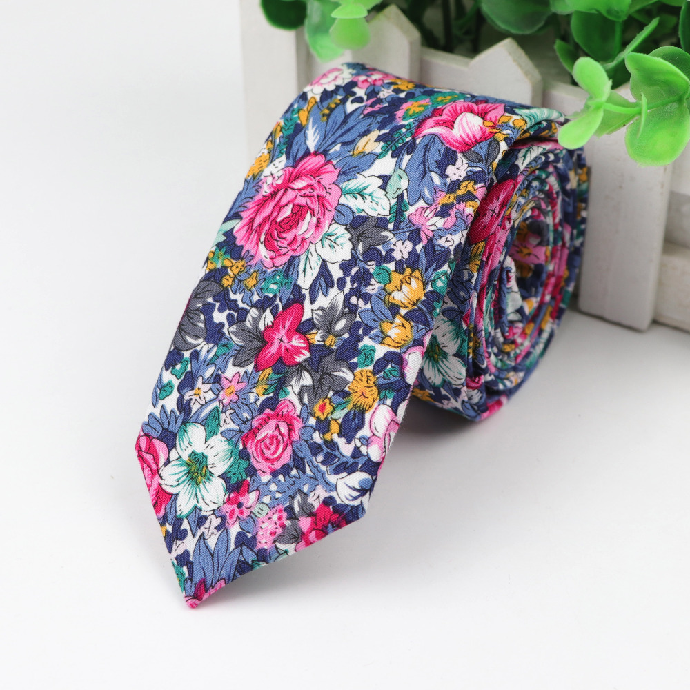 Bawełniany krawat w kwiaty Męs – Skinny Tie Men recenzja i cena