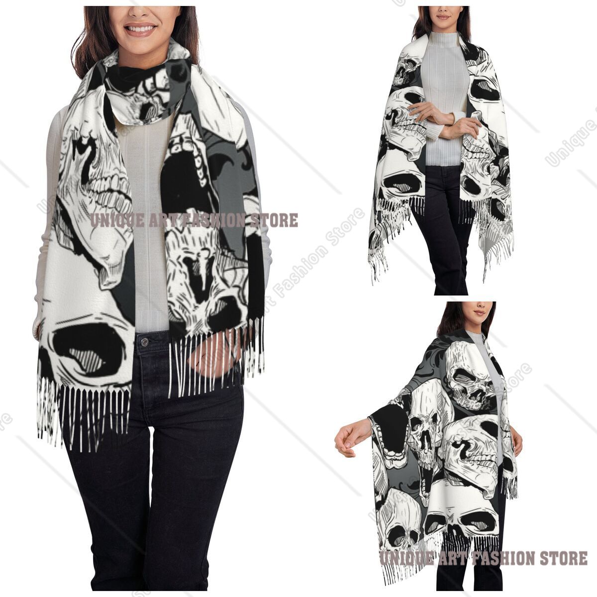 Damska chusta z frędzlami, mot – Pashmina Wrap Large recenzja i cena