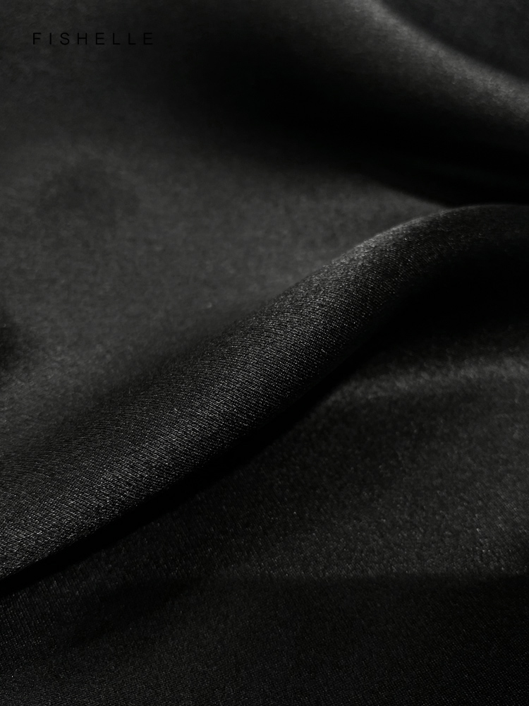 Jednolity kolor czarny czysty  – Silk Neck Scarf recenzja i cena